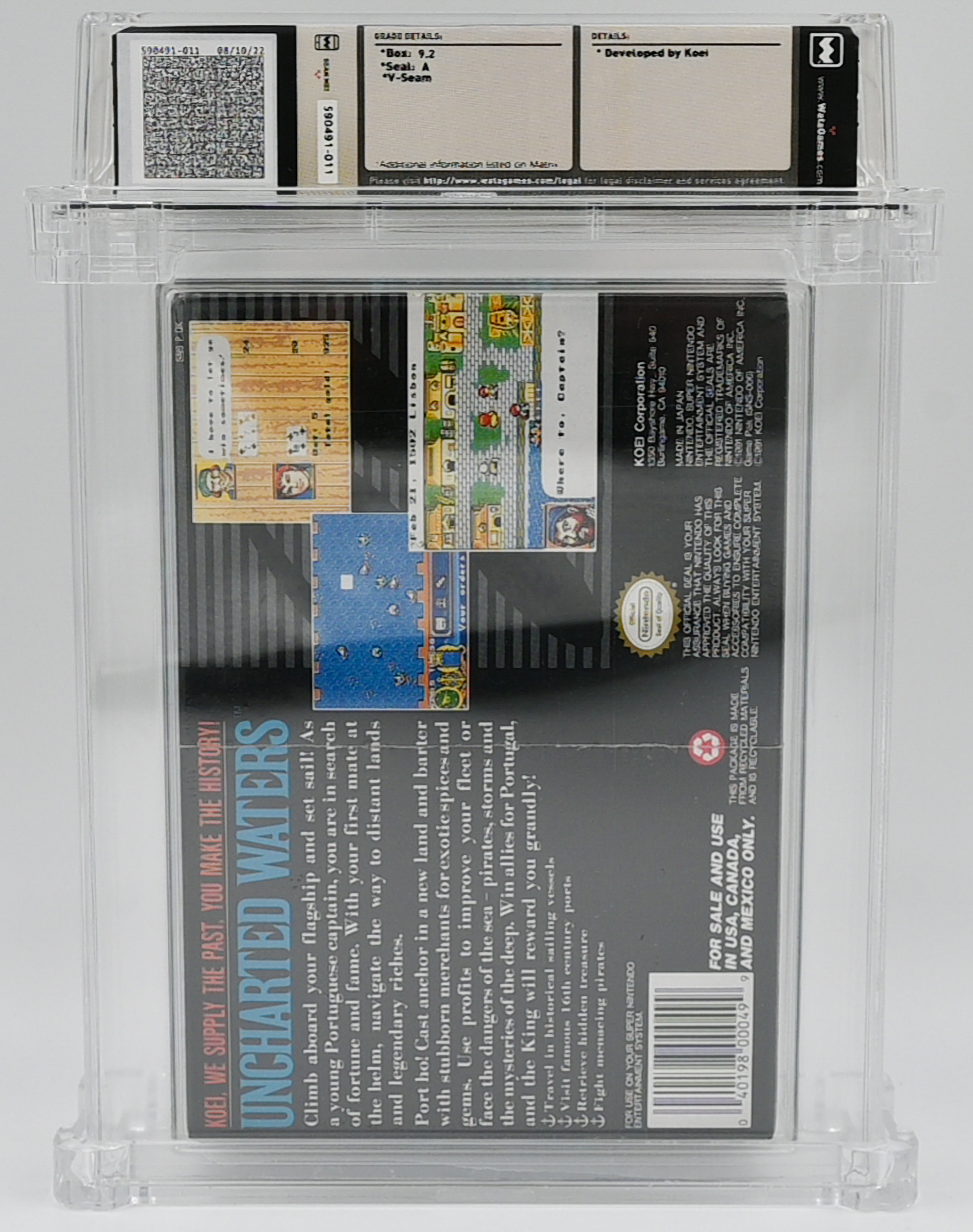 Uncharted Waters SNES 9.2 A - NEBRASKA COLLECTION