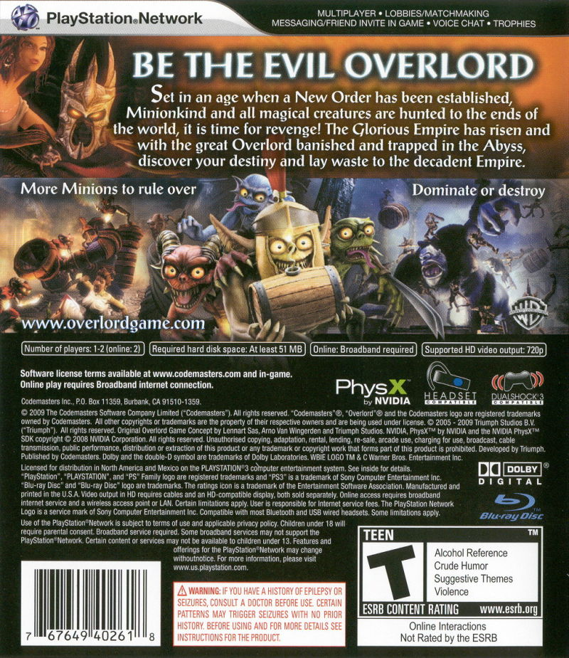 Overlord 2 - PS3