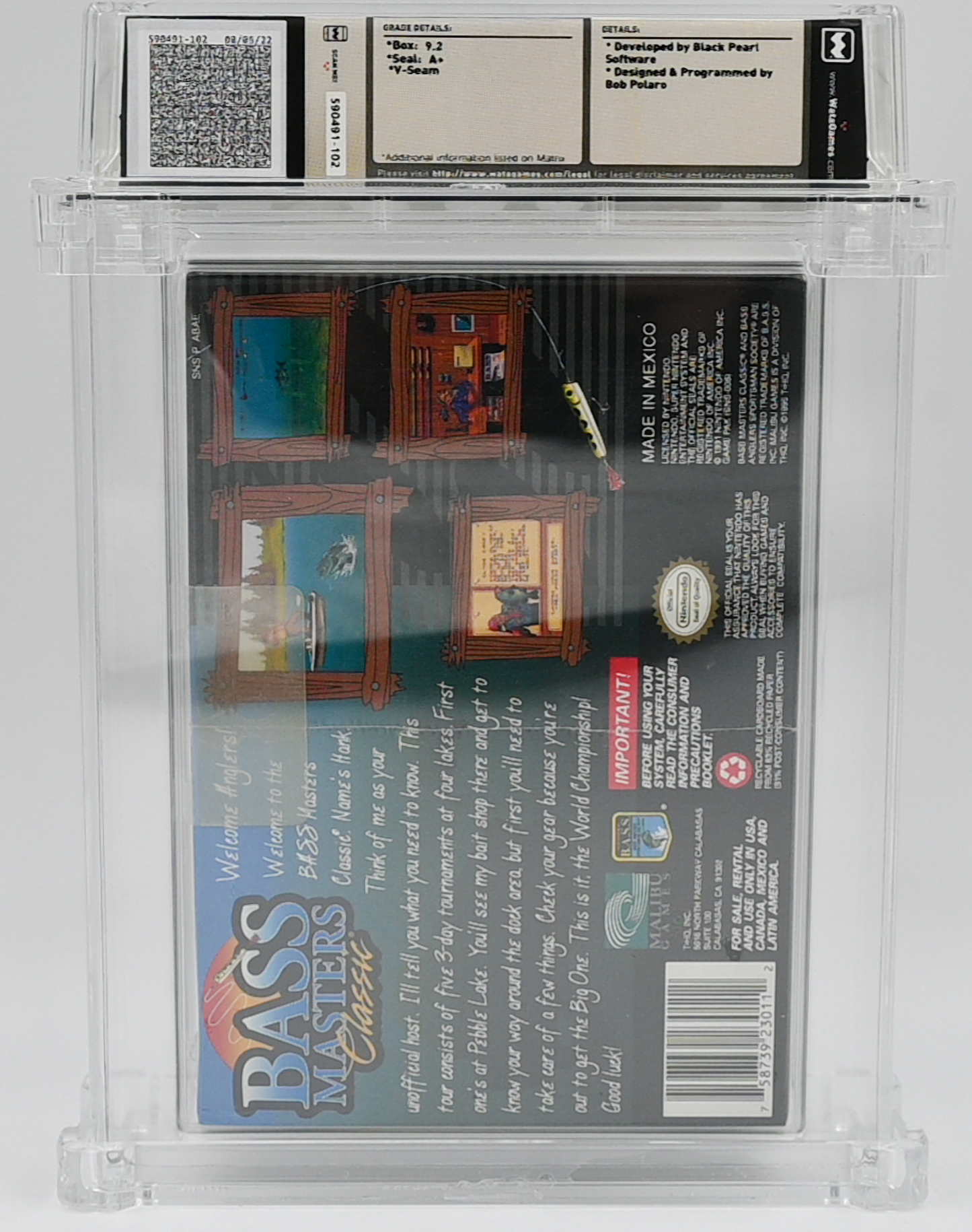 Bass Masters Classic SNES 9.2 A+ - NEBRASKA COLLECTION