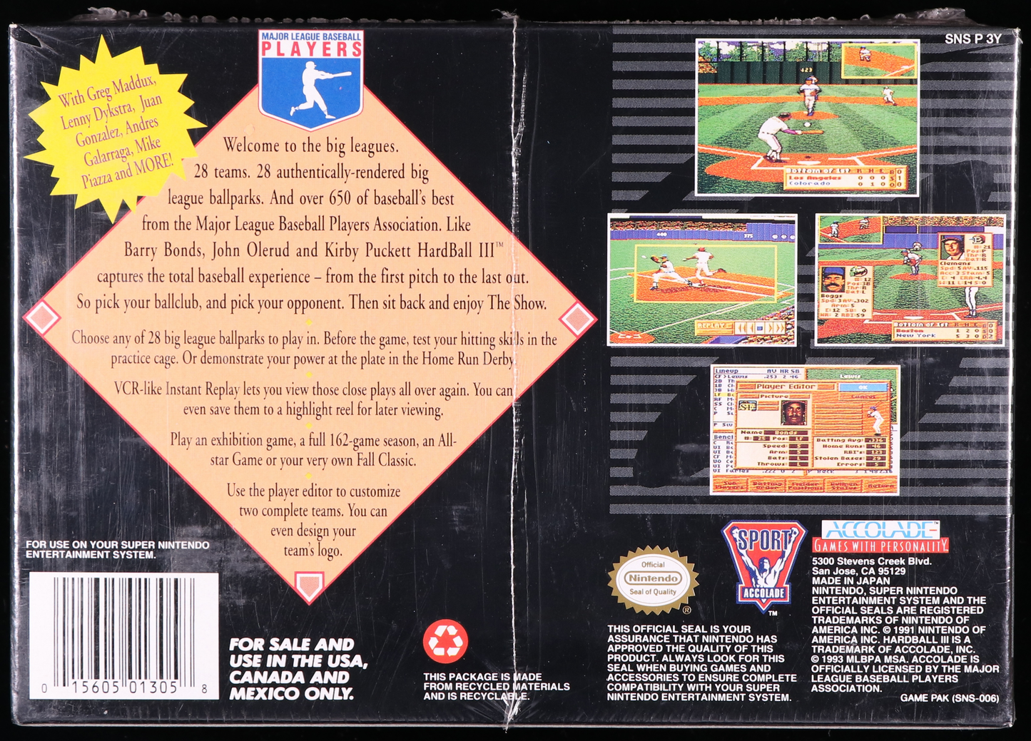Hardball III SNES 9.4 A - NEBRASKA COLLECTION