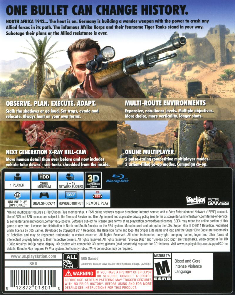 Sniper Elite 3: Afrika - PS4