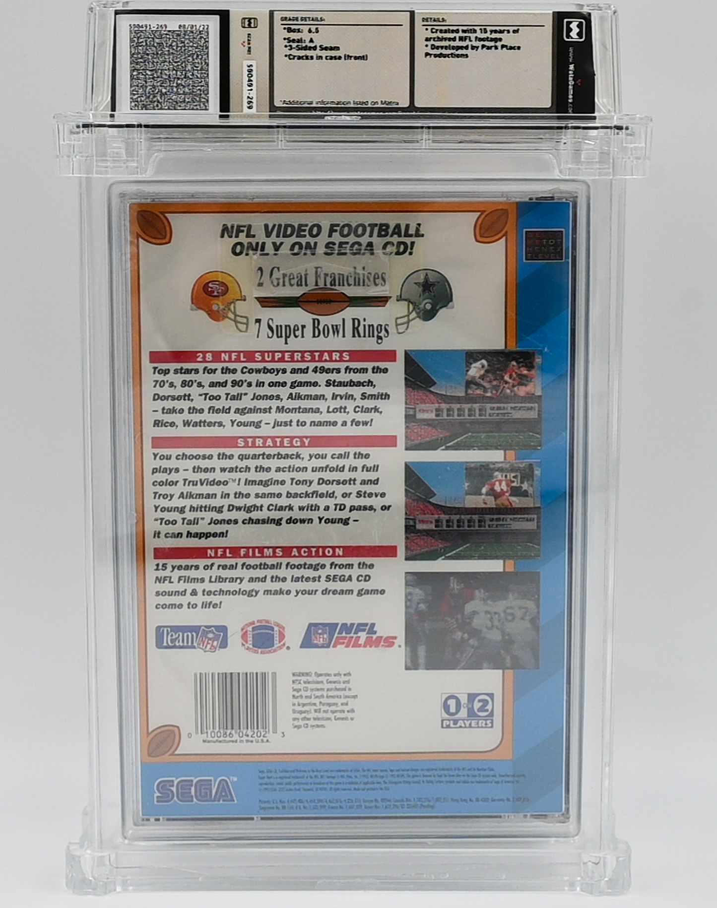 NFL'S Greatest San Francisco VS Dallas SEGA CD 6.5 A - NEBRASKA COLLECTION