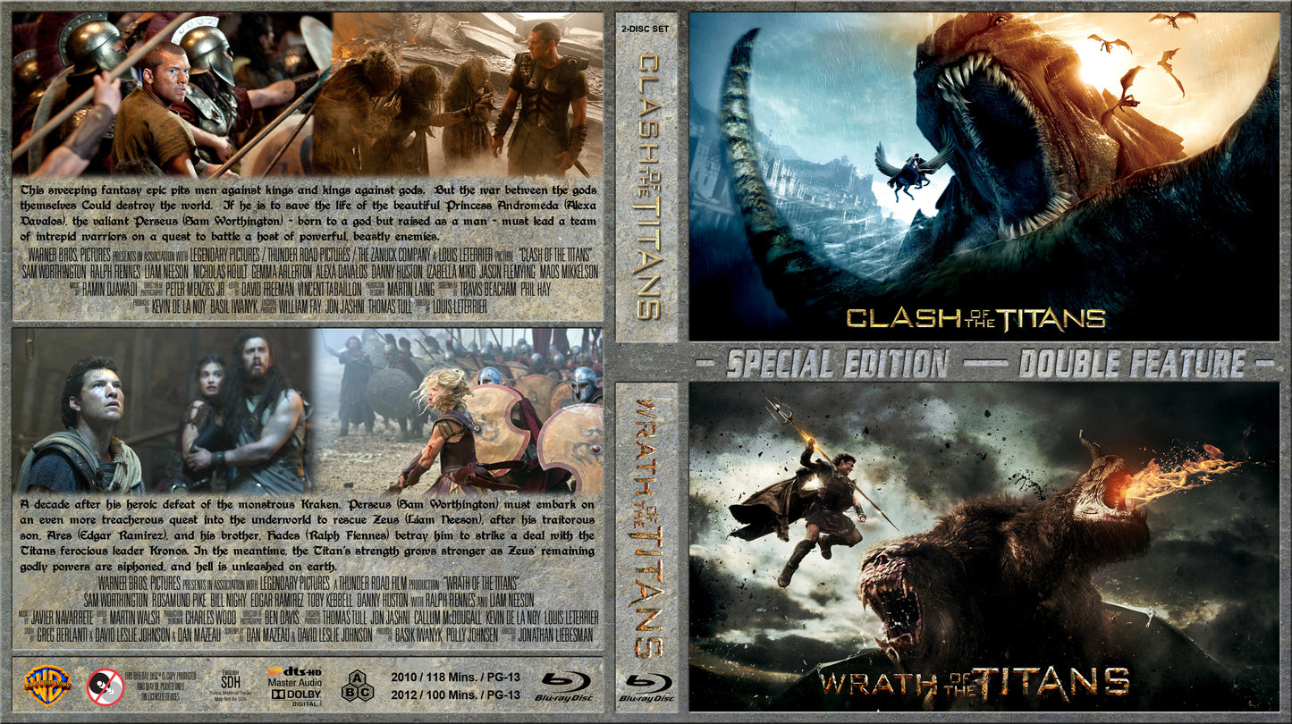 Clash Of The Titans (2010/ Blu-ray 3D/ Blu-ray) / Wrath Of The Titans - Blu-ray Fantasy VAR PG-13