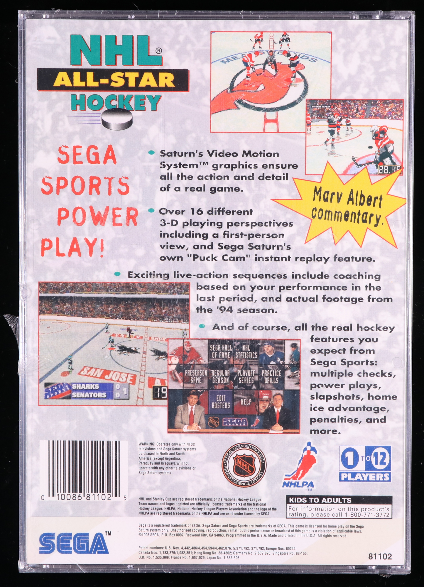 NHL All-Star Hockey SEGA SATURN 8.0 A - NEBRASKA COLLECTION