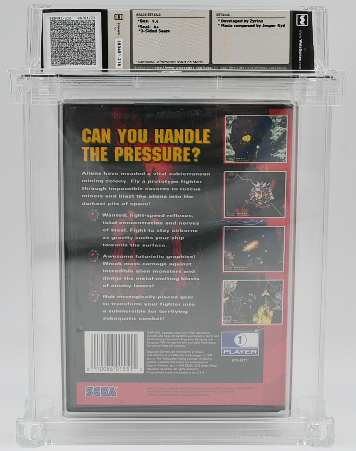 Sub Terrania SEGA GENESIS 9.4 A+ - NEBRASKA COLLECTION