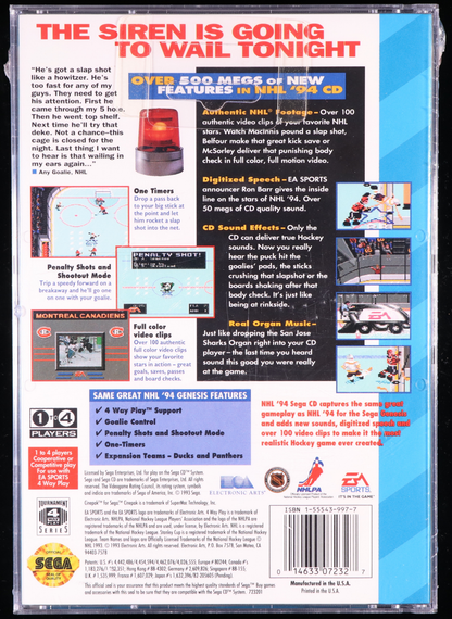 NHL '94 SEGA CD 9.8 A+ - NEBRASKA COLLECTION