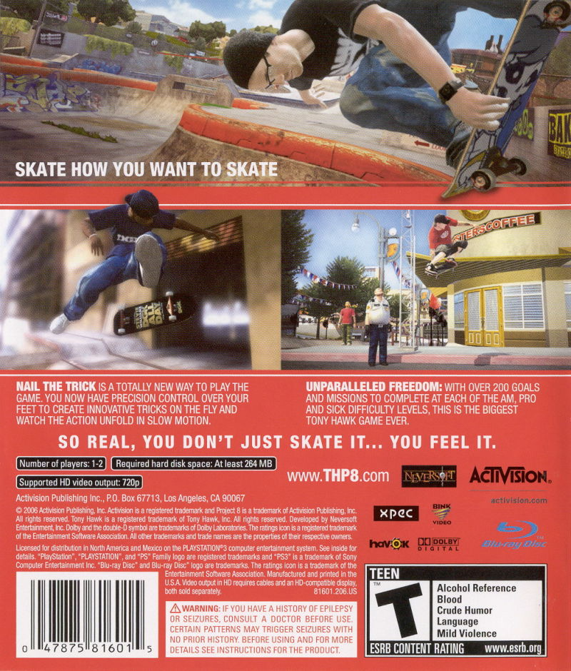 Tony Hawk's Project 8 - PS3
