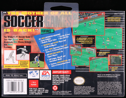 FIFA 96 Soccer SNES 9.6 A+ - NEBRASKA COLLECTION