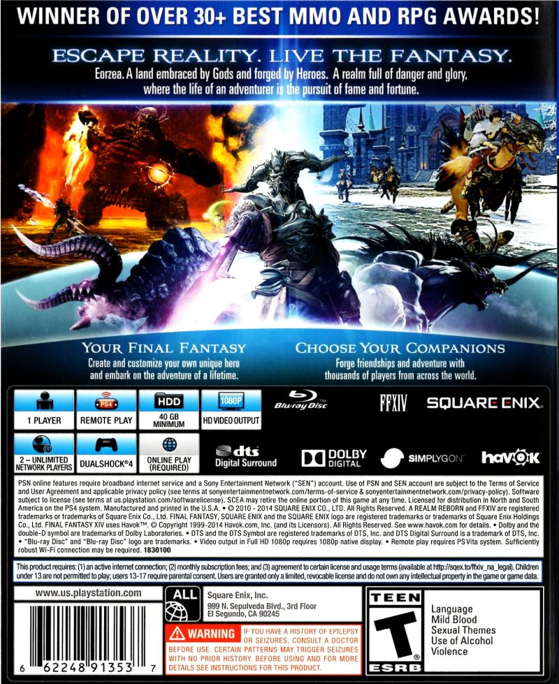 Final Fantasy XIV: A Realm Reborn - PS4