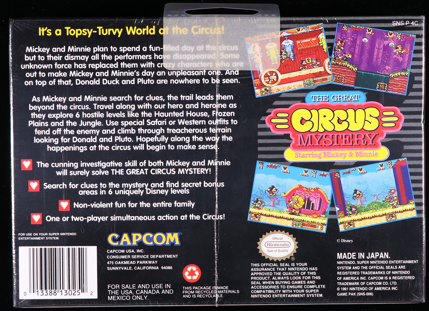 The Great Circus Mystery Starring Mickey & Minnie SNES 9.0 A+ - NEBRASKA COLLECTION