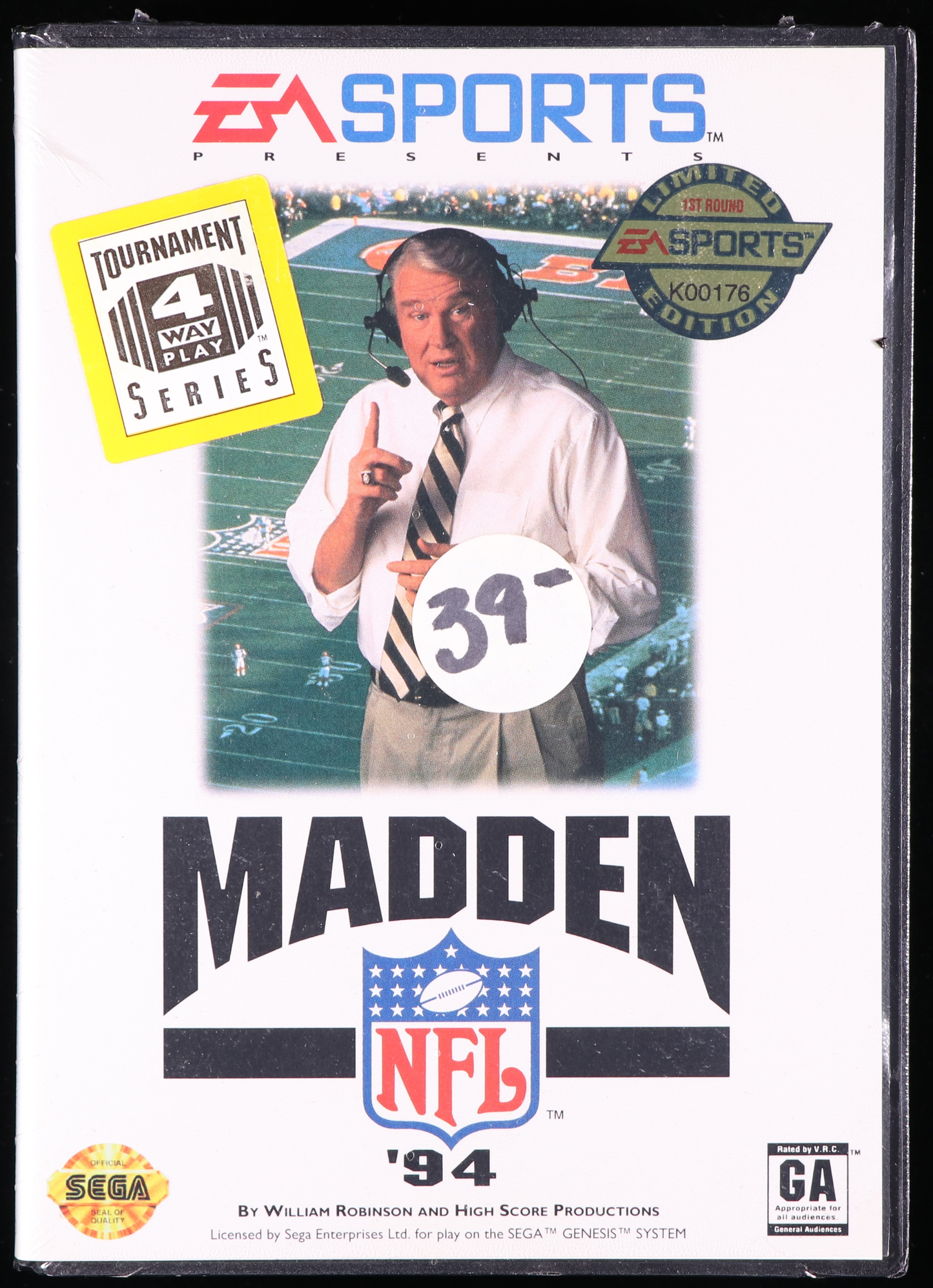 Madden NFL '94 SEGA GENESIS 9.8 A+ - NEBRASKA COLLECTION