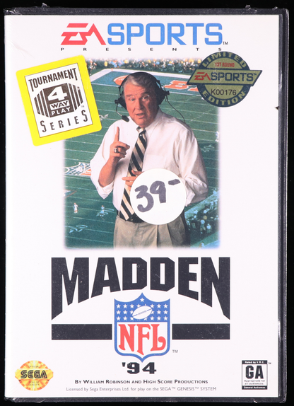 Madden NFL '94 SEGA GENESIS 9.8 A+ - NEBRASKA COLLECTION