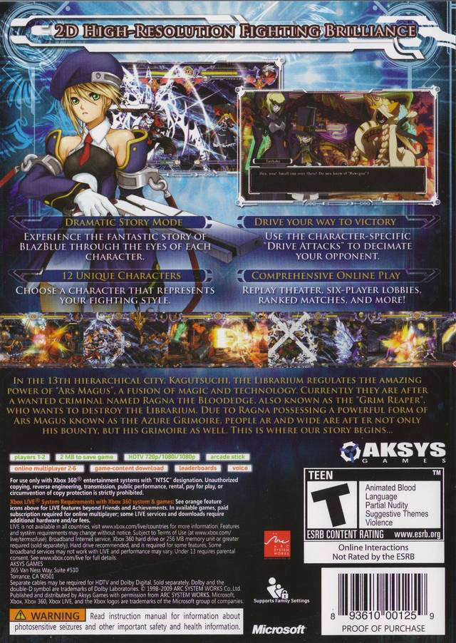 BlazBlue: Calamity Trigger - Xbox 360