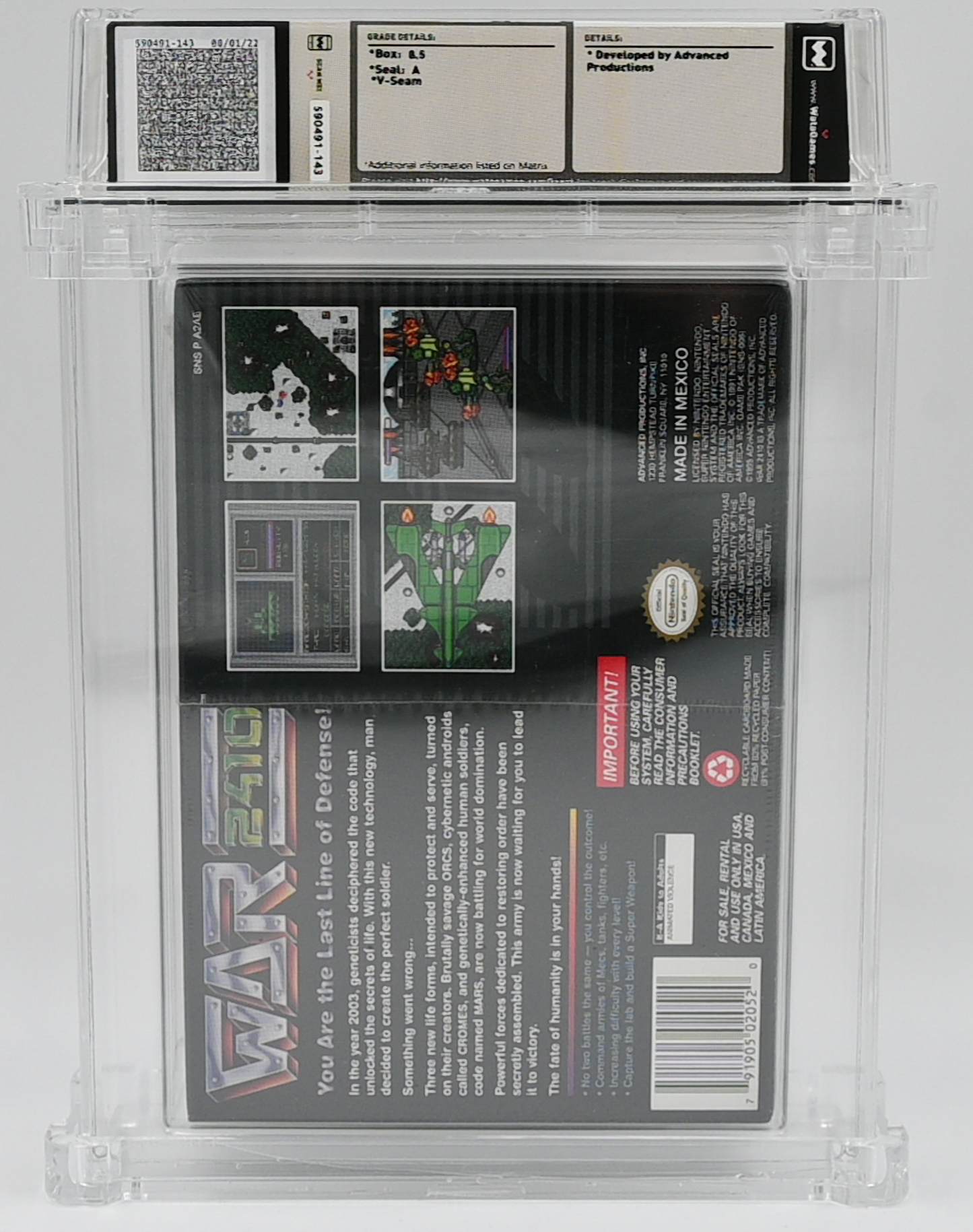 War 2410 SNES 8.5 A - NEBRASKA COLLECTION