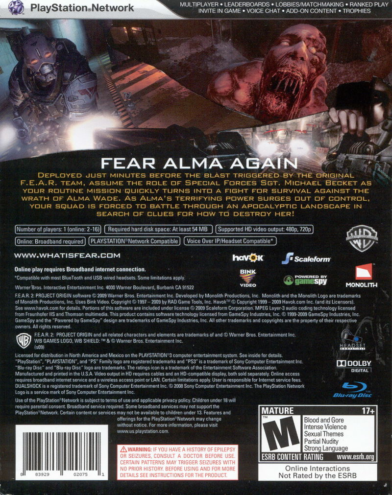 FEAR 2: Project Origin - PS3