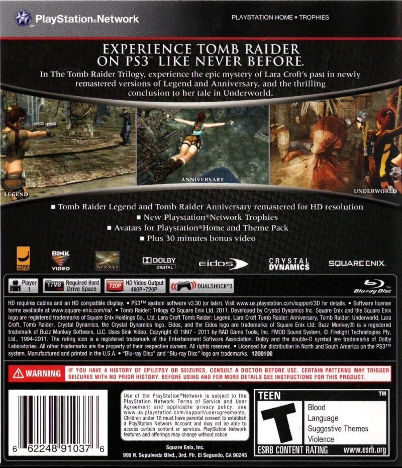 Tomb Raider Trilogy - PS3