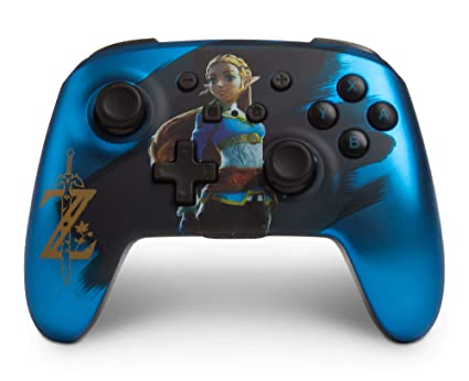 Power A Enhanced Wireless Controller Satin Blue Chrome Zelda - Switch