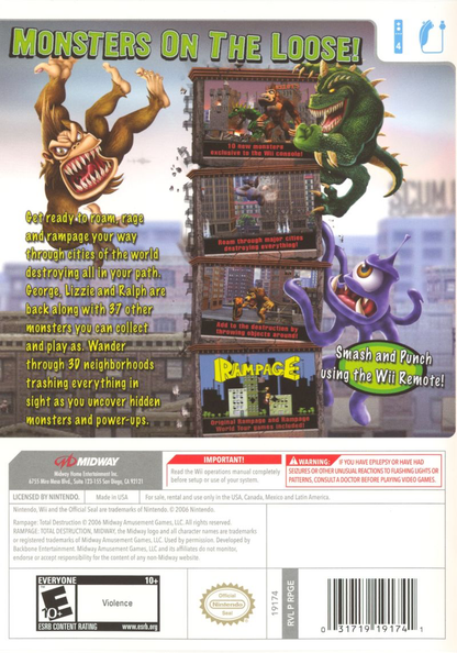 rampage wii monsters Rampage: Total Destruction Used Wii Games For Sale – Dial Up Games