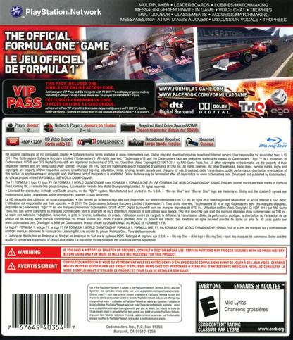 F1: Formula 1 2011 - PS3