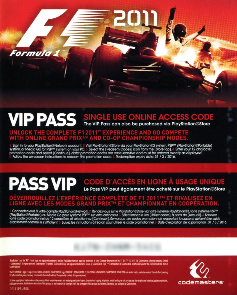 F1: Formula 1 2011 - PS3