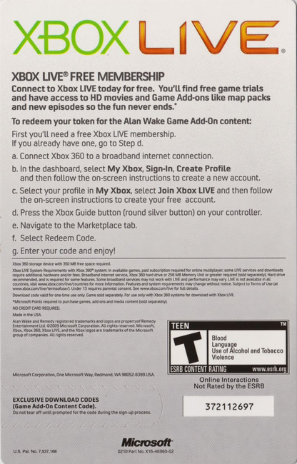 Alan Wake - Xbox 360