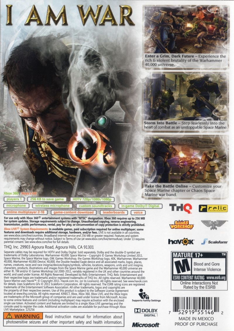 Warhammer 40k: Space Marine - Xbox 360