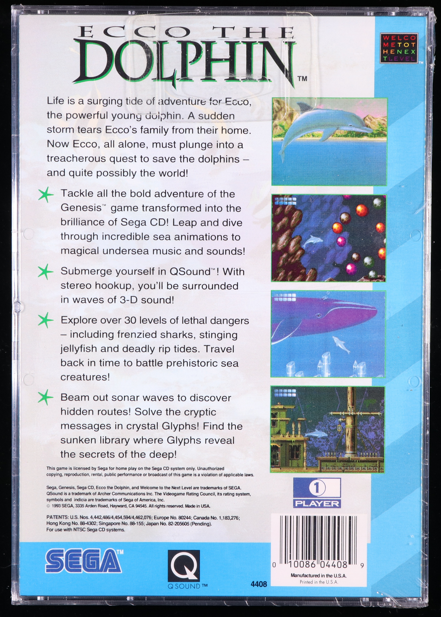Ecco The Dolphin SEGA CD 9.6 A+ - NEBRASKA COLLECTION