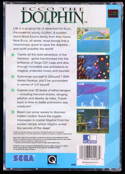 Ecco The Dolphin SEGA CD 9.6 A+ - NEBRASKA COLLECTION