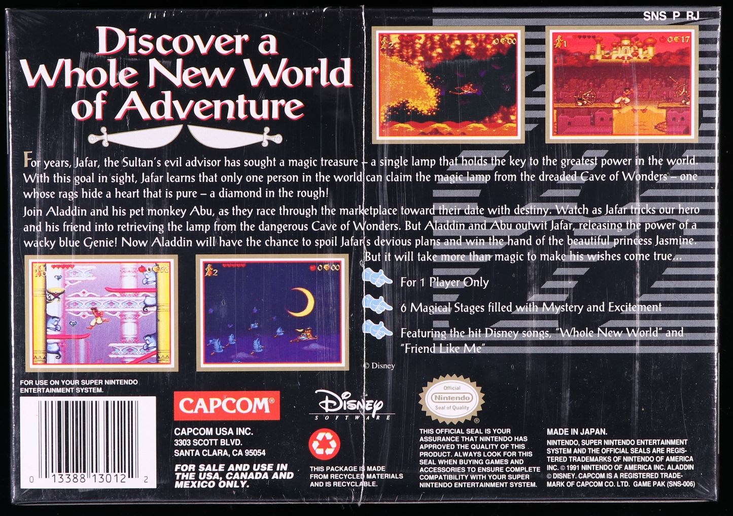 Disney's Aladdin SNES 9.6 A+ - NEBRASKA COLLECTION
