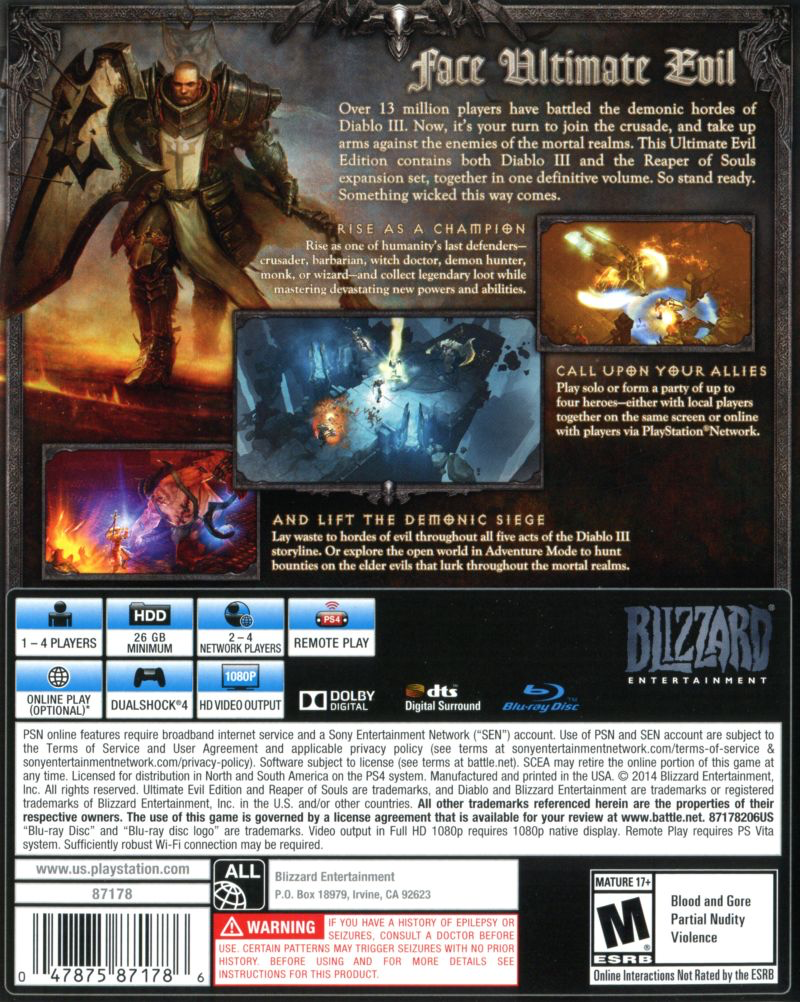 Diablo 3: Reaper of Souls Ultimate Evil Edition - PS4