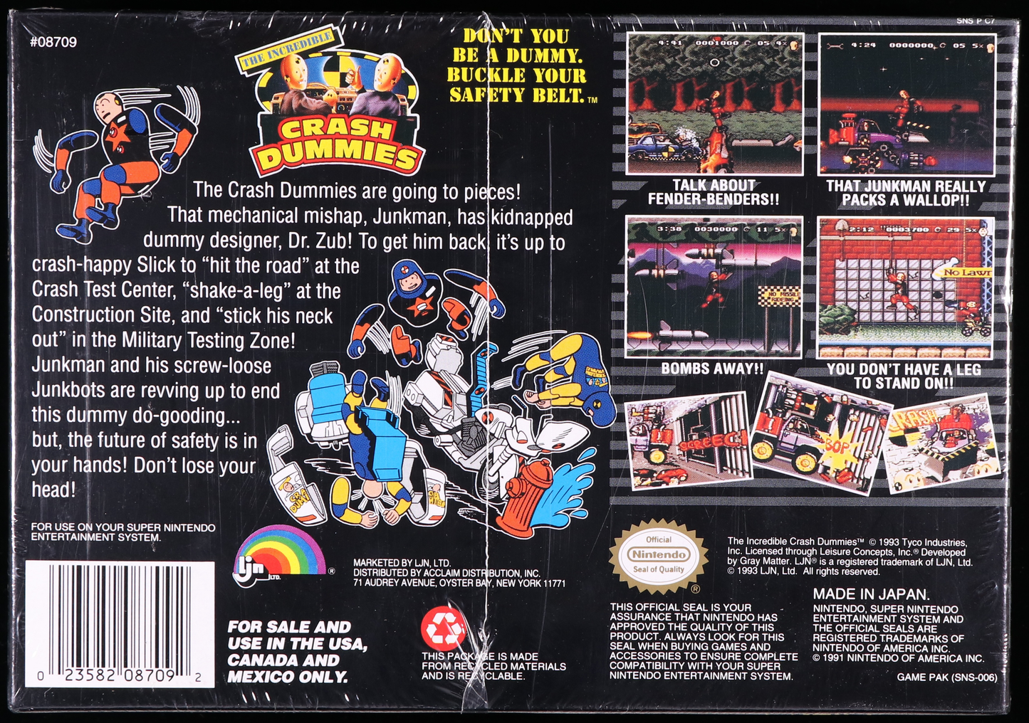 The Incredible Crash Dummies SNES 9.2 A+ - NEBRASKA COLLECTION
