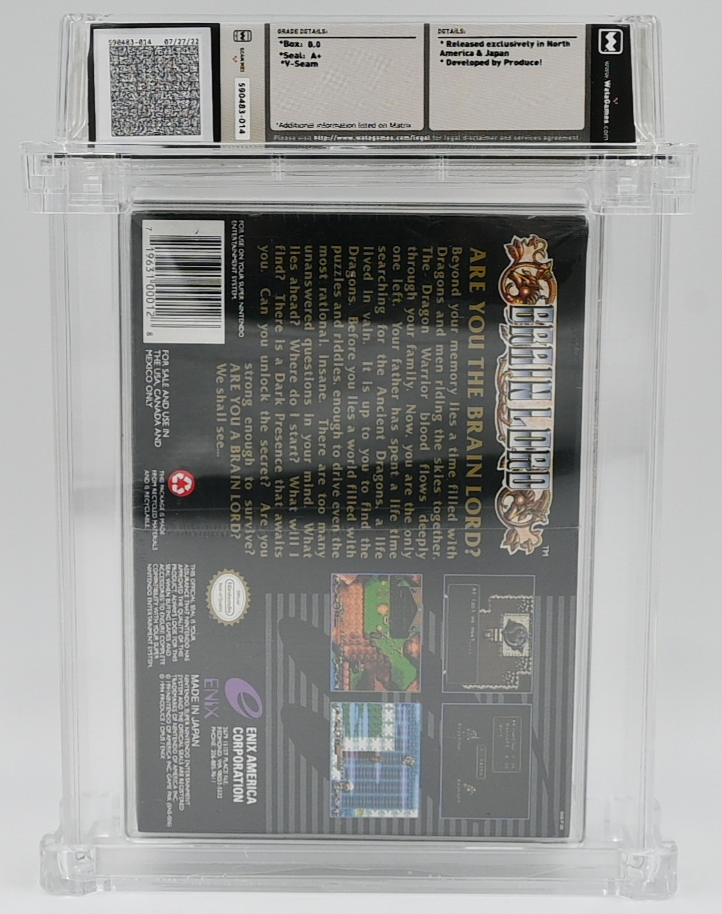 Brain Lord SNES 8.0 A+ - NEBRASKA COLLECTION