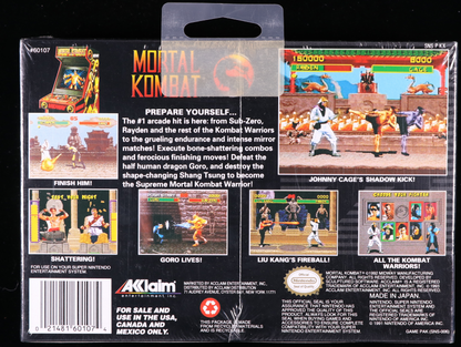 Mortal Kombat SNES 9.6 A+ - NEBRASKA COLLECTION
