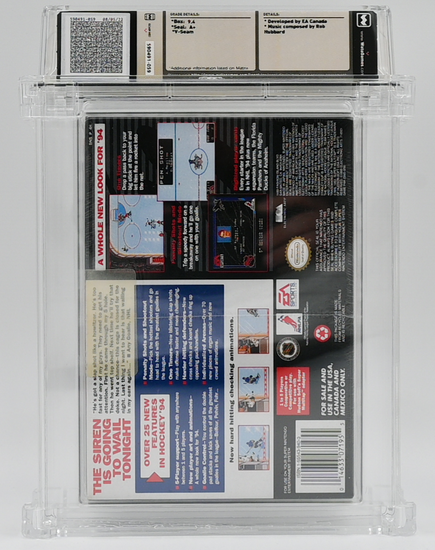 NHL '94 SNES 9.4 A+ - NEBRASKA COLLECTION