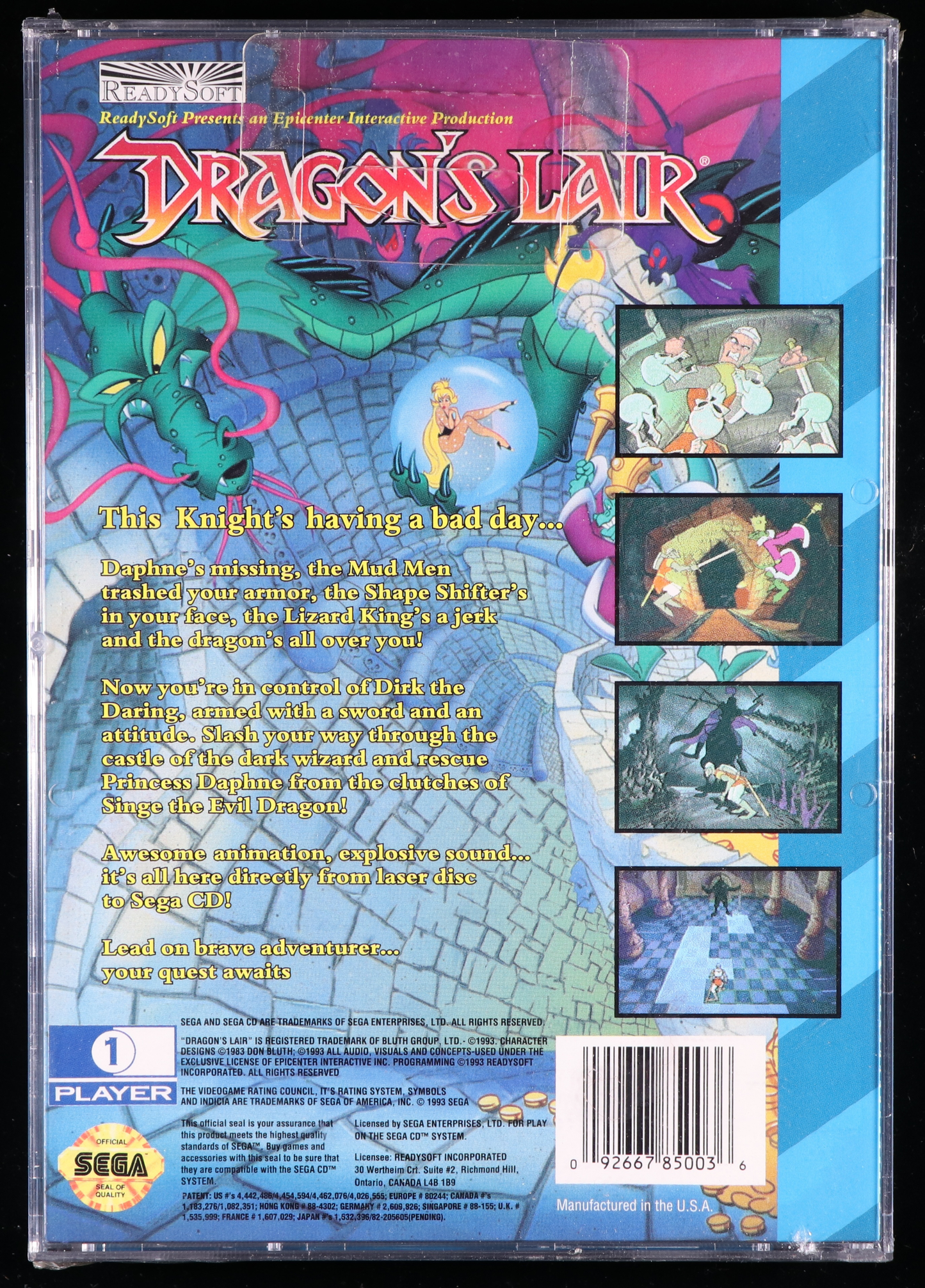 Dragon's Lair SEGA CD 9.8 A - NEBRASKA COLLECTION