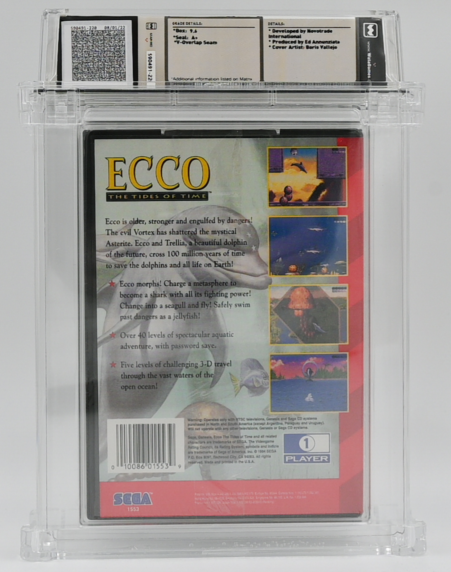 Ecco: The Tides of Time SEGA GENESIS 9.6 A+ - NEBRASKA COLLECTION