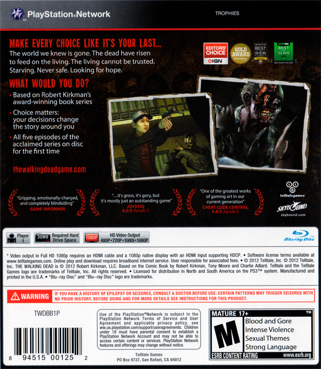 Walking Dead, The: A Telltale Games Series - Limited Edition - PS3