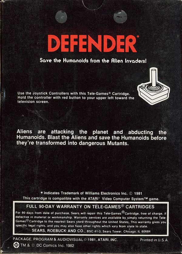 Defender (Picture Tele-Games) - Atari 2600