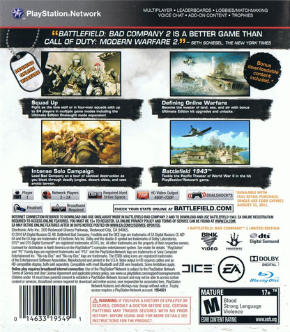 Battlefield: Bad Company 2 - Ultimate Edition - PS3