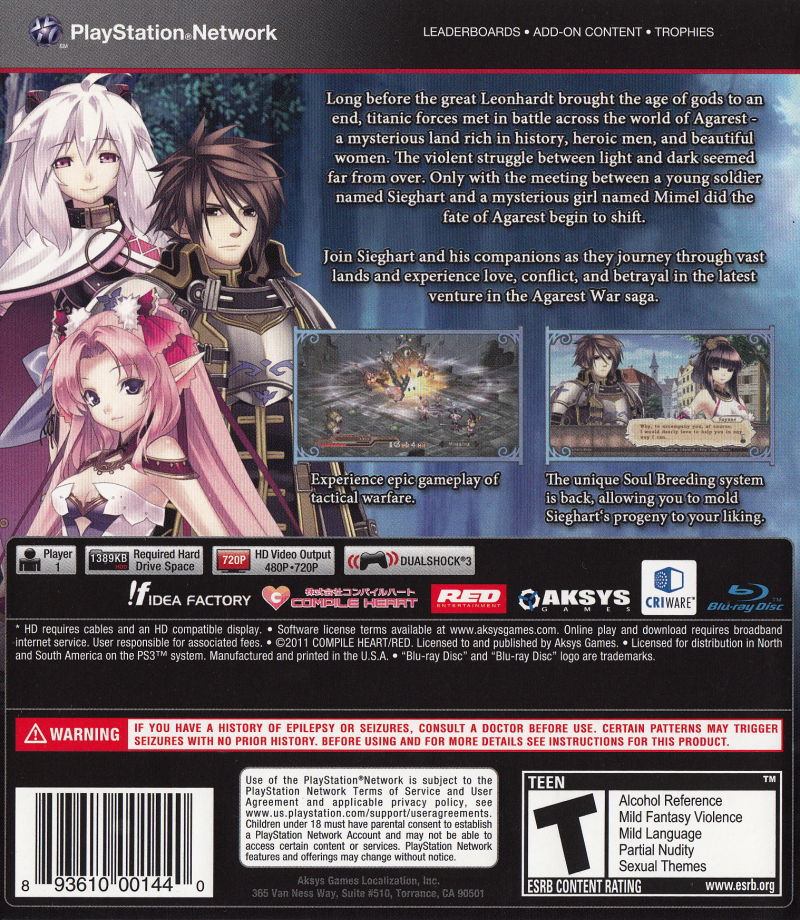 Record of Agarest War: Zero - Limited Edition - PS3