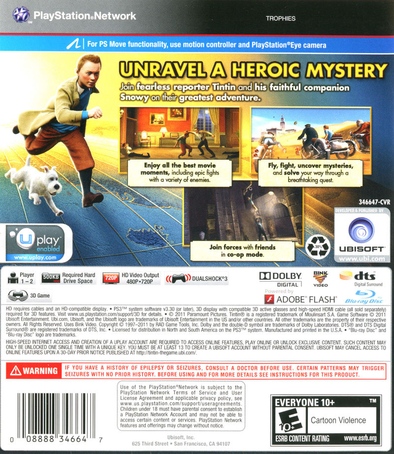 Adventures of Tintin, The - PS3
