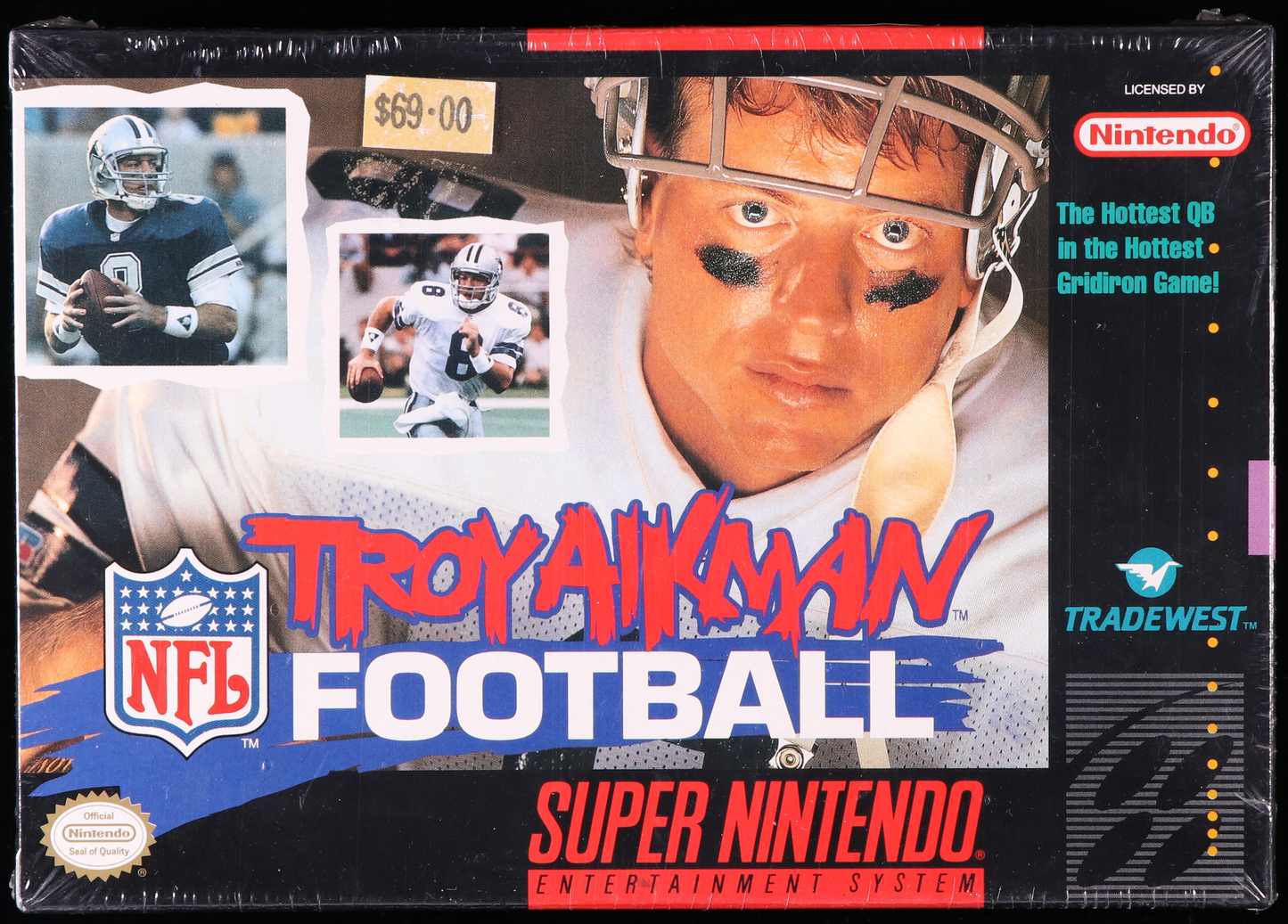 Troy Aikman NFL Football SNES 9.4 A+ - NEBRASKA COLLECTION