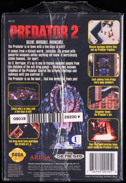 Predator 2 SEGA GENESIS 9.8 A - NEBRASKA COLLECTION