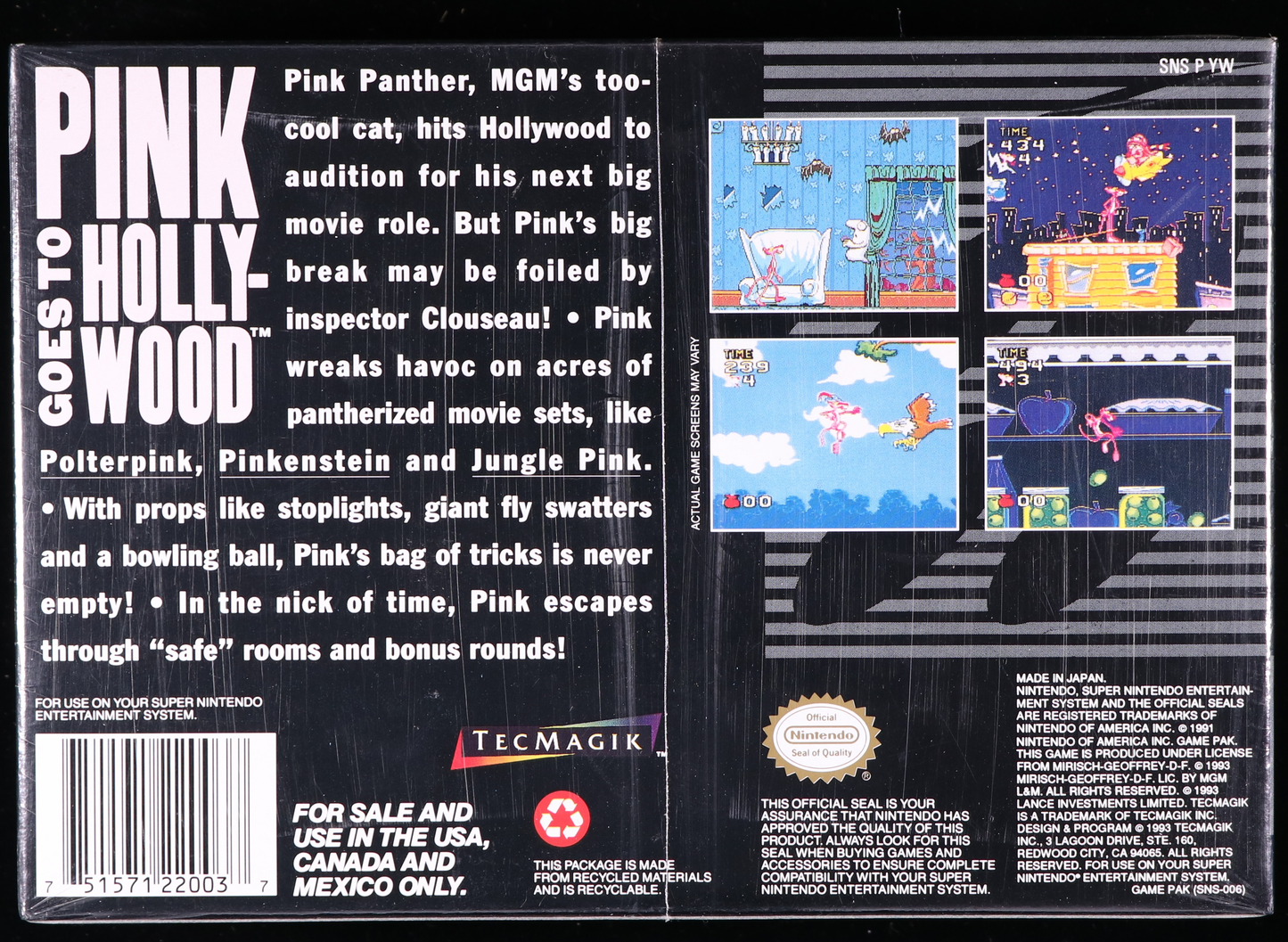 Pink Goes to Hollywood SNES 9.6 A+ - NEBRASKA COLLECTION