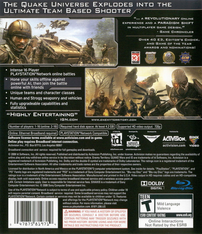 Enemy Territory: Quake Wars - PS3