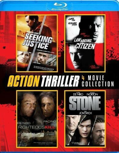 Action Thriller 4 Film Collection (Blu-ray): Seeking Justice / Law Abiding Citizen / Righteous Kill / Stone - Blu-ray VAR VAR R