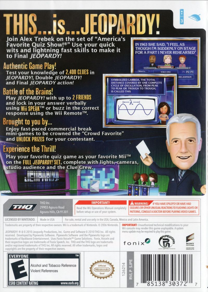 Jeopardy: America's Favorite Quiz Show - Wii