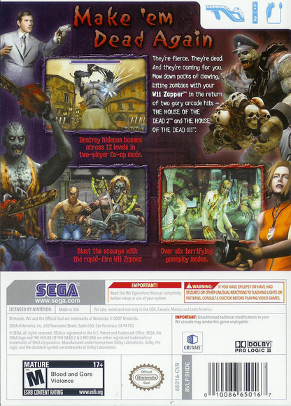 House of the Dead 2 & 3: Return - Wii