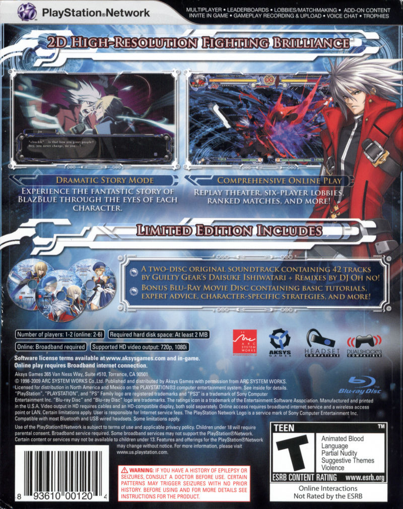 BlazBlue: Calamity Trigger - Limited Edition - PS3