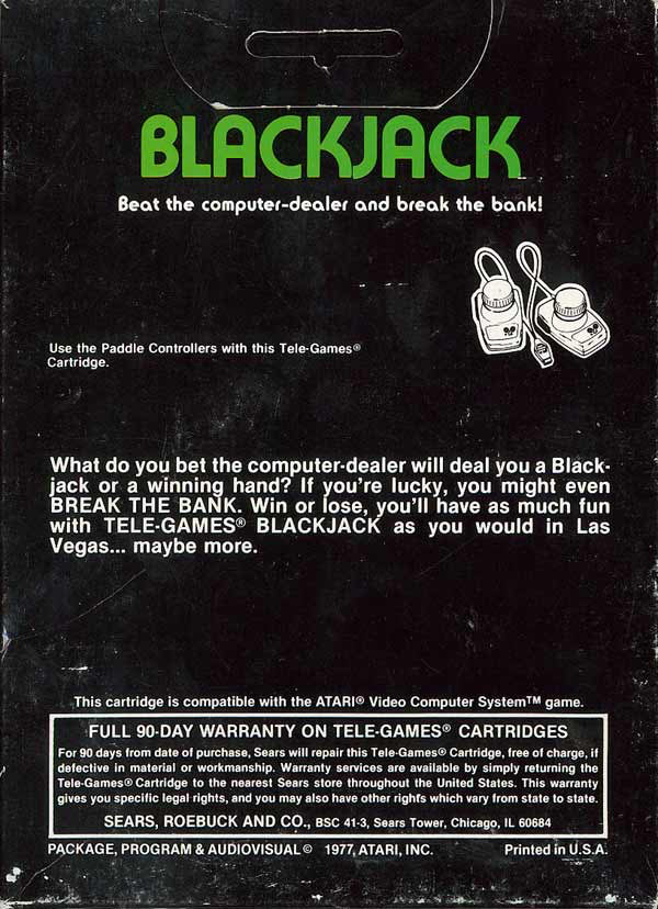 Blackjack (Picture Tele-Games) - Atari 2600